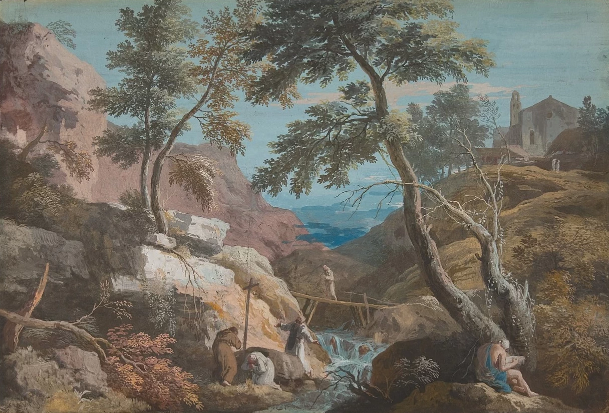 Paesaggio montuoso con eremiti - Metropolitan Museum of Art, New York
